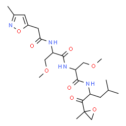 ChemSpider 2D Image | O-Methyl-N-[(3-methyl-1,2-oxazol-5-yl)acetyl]seryl-O-methyl-N-[4-methyl-1-(2-methyl-2-oxiranyl)-1-oxo-2-pentanyl]serinamide | C23H36N4O8
