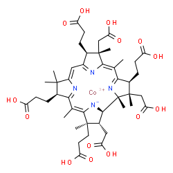 ChemSpider 2D Image | cobaltic;3-[(1R,2S,3S,5Z,7S,8S,10Z,13S,15Z,17R,18R,19R)-3,13,17-tris(2-carboxyethyl)-2,7,18-tris(carboxymethyl)-1,2,5,7,12,12,15,17-octamethyl-8,13,18,19-tetrahydro-3H-corrin-24-id-8-yl]propanoic acid | C45H59CoN4O14