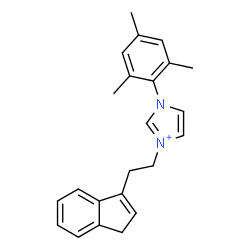 ChemSpider 2D Image | 3-[2-(1H-Inden-3-yl)ethyl]-1-mesityl-1H-imidazol-3-ium | C23H25N2