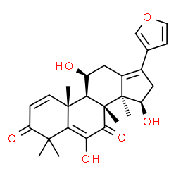ChemSpider 2D Image | (11beta,15beta)-17-(3-Furyl)-6,11,15-trihydroxy-4,4,8,10,14-pentamethylgona-1,5,13(17)-triene-3,7-dione | C26H30O6