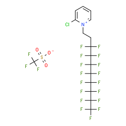 ChemSpider 2D Image | 2-Chloro-1-(3,3,4,4,5,5,6,6,7,7,8,8,9,9,10,10,10-heptadecafluorodecyl)pyridinium trifluoromethanesulfonate | C16H8ClF20NO3S