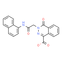 ChemSpider 2D Image | 3-[2-(1-Naphthylamino)-2-oxoethyl]-4-oxo-3,4-dihydro-1-phthalazinecarboxylate | C21H14N3O4