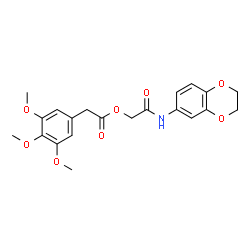 ChemSpider 2D Image | 2-(2,3-Dihydro-1,4-benzodioxin-6-ylamino)-2-oxoethyl (3,4,5-trimethoxyphenyl)acetate | C21H23NO8
