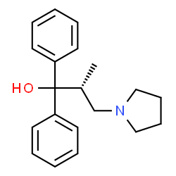 ChemSpider 2D Image | (2R)-2-Methyl-1,1-diphenyl-3-(1-pyrrolidinyl)-1-propanol | C20H25NO