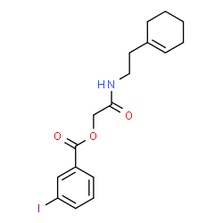 ChemSpider 2D Image | 2-{[2-(1-Cyclohexen-1-yl)ethyl]amino}-2-oxoethyl 3-iodobenzoate | C17H20INO3