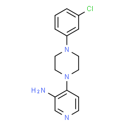 ChemSpider 2D Image | 4-[4-(3-Chlorophenyl)-1-piperazinyl]-3-pyridinamine | C15H17ClN4