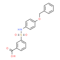 ChemSpider 2D Image | 3-(4-Benzyloxy-phenylsulfamoyl)-benzoic acid | C20H17NO5S