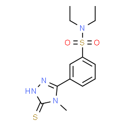 ChemSpider 2D Image | N,N-diethyl-3-(5-mercapto-4-methyl-4H-1,2,4-triazol-3-yl)benzenesulfonamide | C13H18N4O2S2