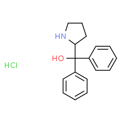 ChemSpider 2D Image | Diphenyl(2-pyrrolidinyl)methanol hydrochloride (1:1) | C17H20ClNO