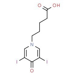 ChemSpider 2D Image | 5-(3,5-Diiodo-4-oxo-1(4H)-pyridinyl)pentanoic acid | C10H11I2NO3