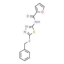 ChemSpider 2D Image | N-[5-(Benzylsulfanyl)-1,3,4-thiadiazol-2-yl]-2-furamide | C14H11N3O2S2