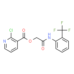 ChemSpider 2D Image | 2-Oxo-2-{[2-(trifluoromethyl)phenyl]amino}ethyl 2-chloronicotinate | C15H10ClF3N2O3