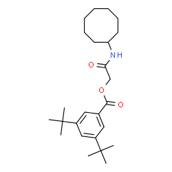 ChemSpider 2D Image | 2-(Cyclooctylamino)-2-oxoethyl 3,5-bis(2-methyl-2-propanyl)benzoate | C25H39NO3