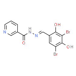 ChemSpider 2D Image | N'-[(E)-(3,5-Dibromo-2,4-dihydroxyphenyl)methylene]nicotinohydrazide | C13H9Br2N3O3