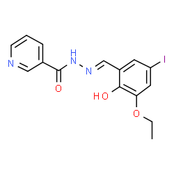 ChemSpider 2D Image | N'-[(E)-(3-Ethoxy-2-hydroxy-5-iodophenyl)methylene]nicotinohydrazide | C15H14IN3O3