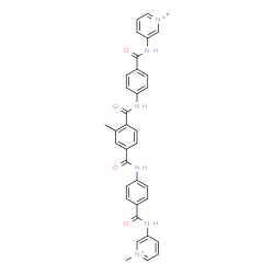 ChemSpider 2D Image | 3,3'-[(2-Methyl-1,4-phenylene)bis(carbonylimino-4,1-phenylenecarbonylimino)]bis(1-methylpyridinium) | C35H32N6O4