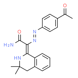 ChemSpider 2D Image | (2E)-2-[(E)-(4-Acetylphenyl)diazenyl]-2-(3,3-dimethyl-3,4-dihydro-1(2H)-isoquinolinylidene)acetamide | C21H22N4O2