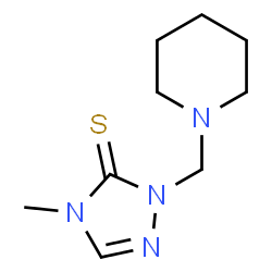 ChemSpider 2D Image | 4-Methyl-2-(1-piperidinylmethyl)-2,4-dihydro-3H-1,2,4-triazole-3-thione | C9H16N4S
