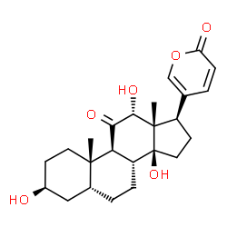 ChemSpider 2D Image | (3beta,5beta,12alpha)-3,12,14-Trihydroxy-11-oxobufa-20,22-dienolide | C24H32O6