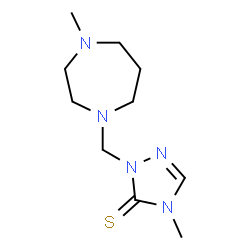 ChemSpider 2D Image | 4-Methyl-2-[(4-methyl-1,4-diazepan-1-yl)methyl]-2,4-dihydro-3H-1,2,4-triazole-3-thione | C10H19N5S