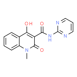 ChemSpider 2D Image | 4-Hydroxy-1-methyl-2-oxo-N-(2-pyrimidinyl)-1,2-dihydro-3-quinolinecarboxamide | C15H12N4O3