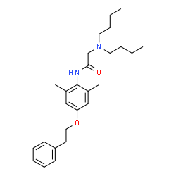 ChemSpider 2D Image | N~2~,N~2~-Dibutyl-N-[2,6-dimethyl-4-(2-phenylethoxy)phenyl]glycinamide | C26H38N2O2
