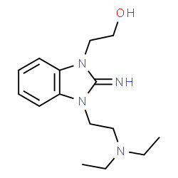 ChemSpider 2D Image | 2-[3-(2-Diethylamino-ethyl)-2-imino-2,3-dihydro-benzoimidazol-1-yl]-ethanol | C15H24N4O