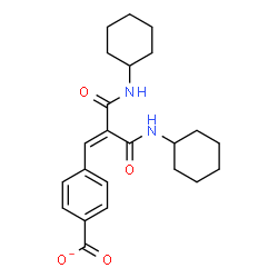 ChemSpider 2D Image | 4-[3-(Cyclohexylamino)-2-(cyclohexylcarbamoyl)-3-oxo-1-propen-1-yl]benzoate | C23H29N2O4