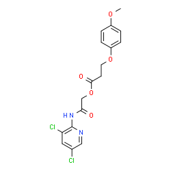 ChemSpider 2D Image | 2-[(3,5-Dichloro-2-pyridinyl)amino]-2-oxoethyl 3-(4-methoxyphenoxy)propanoate | C17H16Cl2N2O5