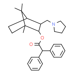 ChemSpider 2D Image | 1,7,7-Trimethyl-3-(1-pyrrolidinylmethyl)bicyclo[2.2.1]hept-2-yl diphenylacetate | C29H37NO2