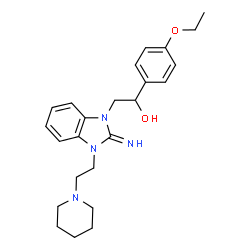 ChemSpider 2D Image | 1-(4-Ethoxy-phenyl)-2-[2-imino-3-(2-piperidin-1-yl-ethyl)-2,3-dihydro-benzoimidazol-1-yl]-ethanol | C24H32N4O2