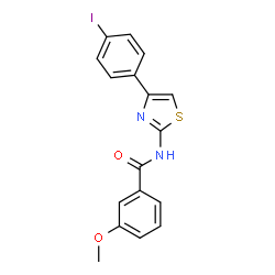 ChemSpider 2D Image | N-[4-(4-Iodophenyl)-1,3-thiazol-2-yl]-3-methoxybenzamide | C17H13IN2O2S