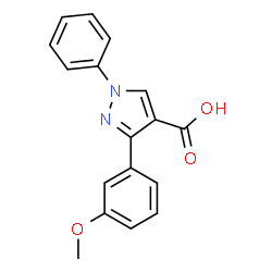 ChemSpider 2D Image | 3-(3-Methoxyphenyl)-1-phenyl-1H-pyrazole-4-carboxylic acid | C17H14N2O3