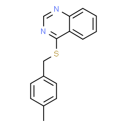 ChemSpider 2D Image | 4-[(4-Methylbenzyl)sulfanyl]quinazoline | C16H14N2S