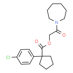 ChemSpider 2D Image | 2-(1-Azepanyl)-2-oxoethyl 1-(4-chlorophenyl)cyclopentanecarboxylate | C20H26ClNO3