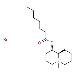 ChemSpider 2D Image | (1R,9aR)-1-(Heptanoyloxy)-5-methyloctahydro-2H-quinolizinium bromide | C17H32BrNO2