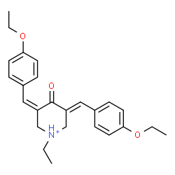 ChemSpider 2D Image | (3Z,5E)-3,5-Bis(4-ethoxybenzylidene)-1-ethyl-4-oxopiperidinium | C25H30NO3