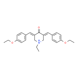 ChemSpider 2D Image | (3E,5E)-3,5-Bis(4-ethoxybenzylidene)-1-ethyl-4-oxopiperidinium | C25H30NO3