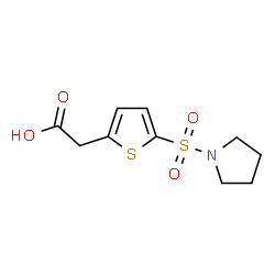ChemSpider 2D Image | [5-(1-Pyrrolidinylsulfonyl)-2-thienyl]acetic acid | C10H13NO4S2