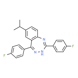 ChemSpider 2D Image | 2,5-Bis(4-fluorophenyl)-7-isopropyl-1H-1,3,4-benzotriazepine | C23H19F2N3