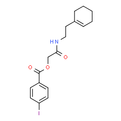 ChemSpider 2D Image | 2-{[2-(1-Cyclohexen-1-yl)ethyl]amino}-2-oxoethyl 4-iodobenzoate | C17H20INO3