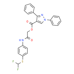 ChemSpider 2D Image | 2-({4-[(Difluoromethyl)sulfanyl]phenyl}amino)-2-oxoethyl 1,3-diphenyl-1H-pyrazole-4-carboxylate | C25H19F2N3O3S