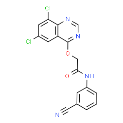 ChemSpider 2D Image | N-(3-Cyanophenyl)-2-[(6,8-dichloro-4-quinazolinyl)oxy]acetamide | C17H10Cl2N4O2