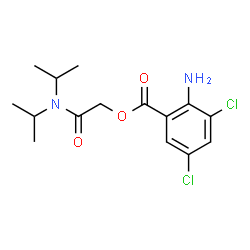 ChemSpider 2D Image | 2-(Diisopropylamino)-2-oxoethyl 2-amino-3,5-dichlorobenzoate | C15H20Cl2N2O3