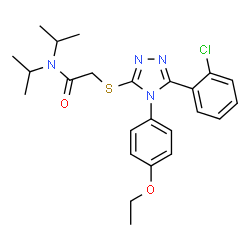 ChemSpider 2D Image | 2-{[5-(2-Chlorophenyl)-4-(4-ethoxyphenyl)-4H-1,2,4-triazol-3-yl]sulfanyl}-N,N-diisopropylacetamide | C24H29ClN4O2S
