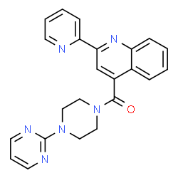 ChemSpider 2D Image | [2-(2-Pyridinyl)-4-quinolinyl][4-(2-pyrimidinyl)-1-piperazinyl]methanone | C23H20N6O