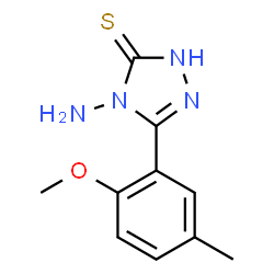 ChemSpider 2D Image | 4-amino-5-(2-methoxy-5-methylphenyl)-4H-1,2,4-triazole-3-thiol | C10H12N4OS