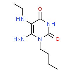 ChemSpider 2D Image | 6-Amino-1-butyl-5-ethylamino-1H-pyrimidine-2,4-dione | C10H18N4O2