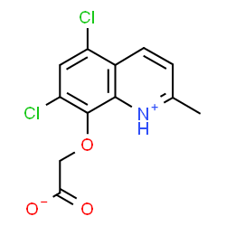 ChemSpider 2D Image | [(5,7-Dichloro-2-methyl-8-quinoliniumyl)oxy]acetate | C12H9Cl2NO3