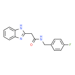 ChemSpider 2D Image | 2-(1H-Benzimidazol-2-yl)-N-(4-fluorobenzyl)acetamide | C16H14FN3O